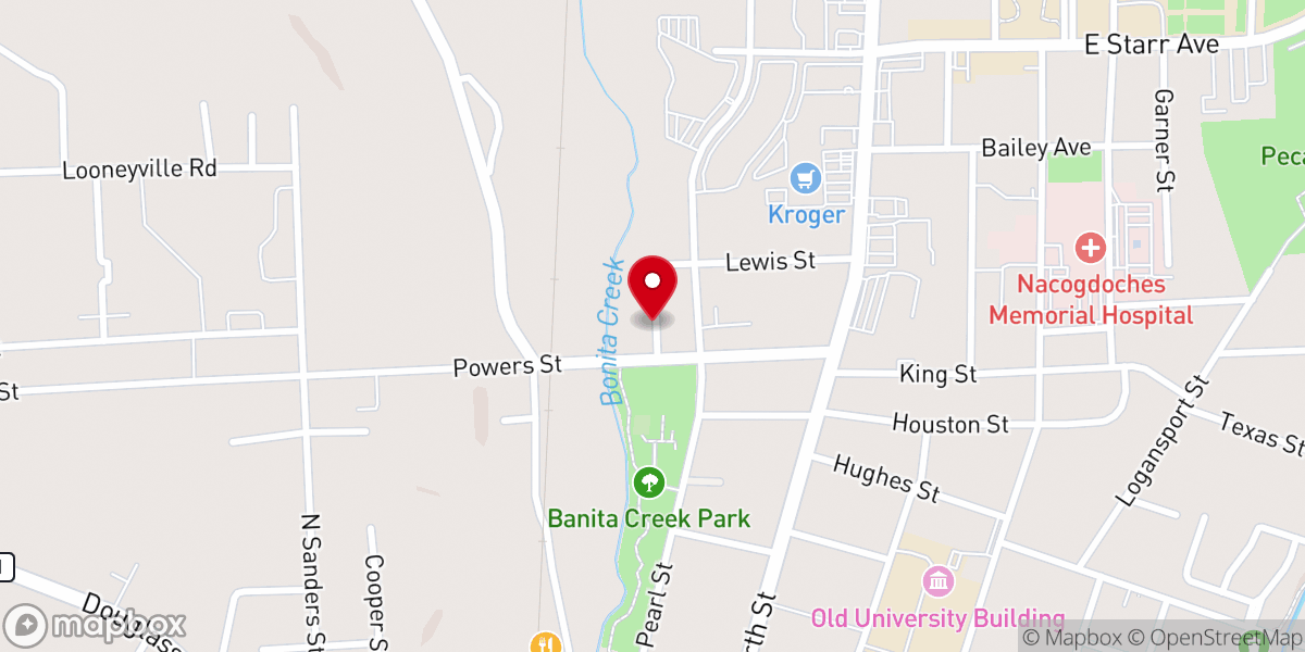 Map showing location of Love INC of Nacogdoches