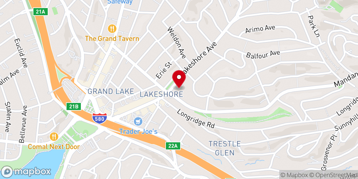 Map showing location of Lakeshore Avenue Baptist Church
