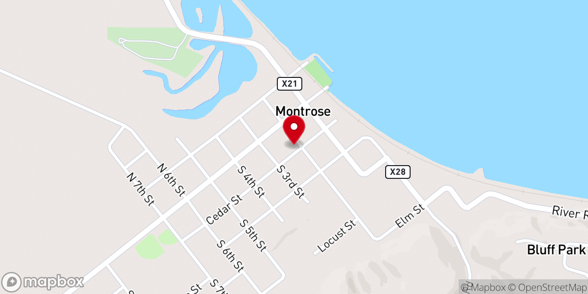 Map showing location of United Methodist Church