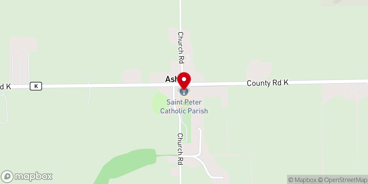 Map showing location of Saint Peter Catholic Parish