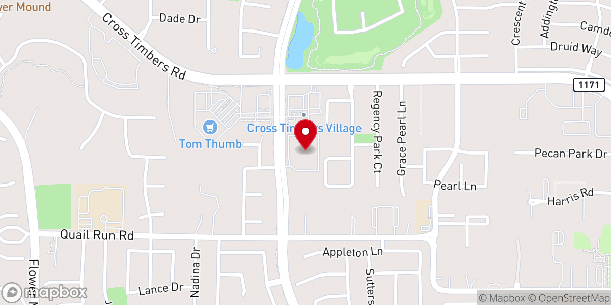 Map showing location of Flower Mound United Methodist Church