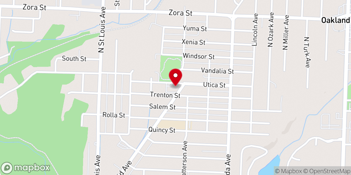 Map showing location of Joplin First Church of the Nazarene