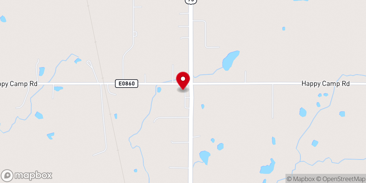 Map showing location of Crossroads Baptist Church