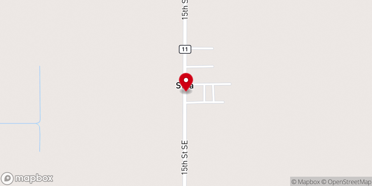 Map showing location of Svea Lutheran Church