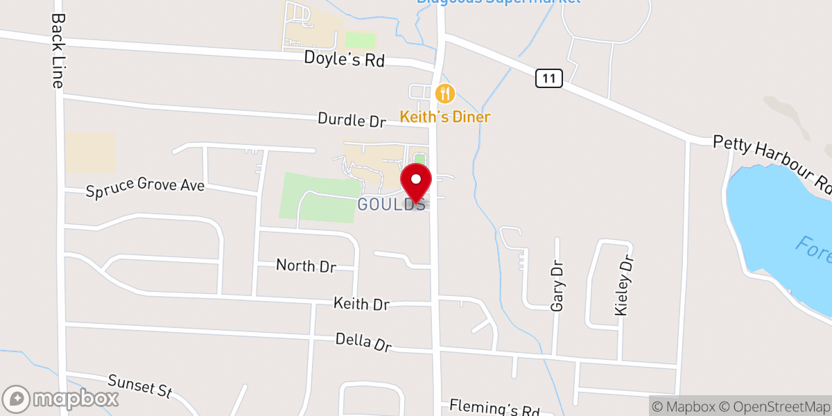 Map showing location of Saint Kevin Catholic Parish, Goulds