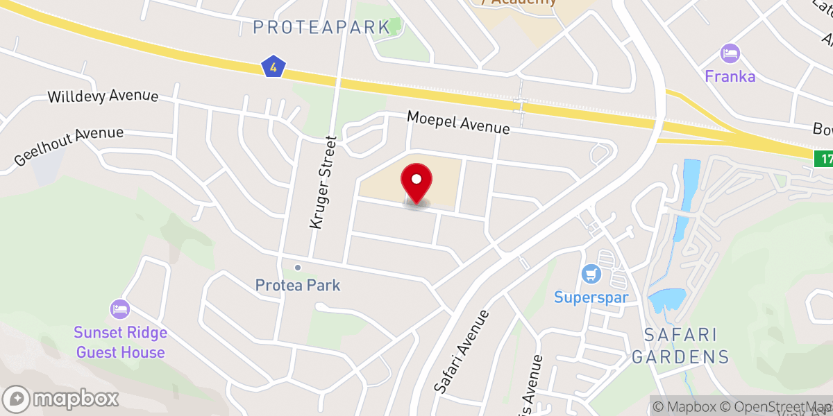 Map showing location of RUSTENBURG GEMEENSKAPSKERK