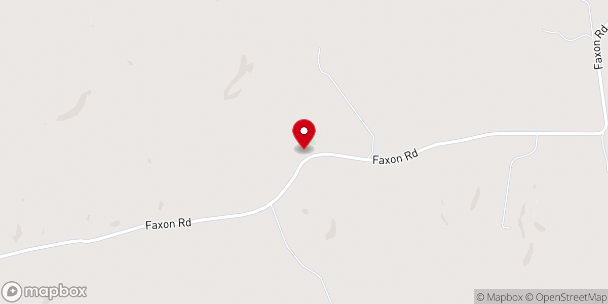 Map showing location of Sugar Creek Church