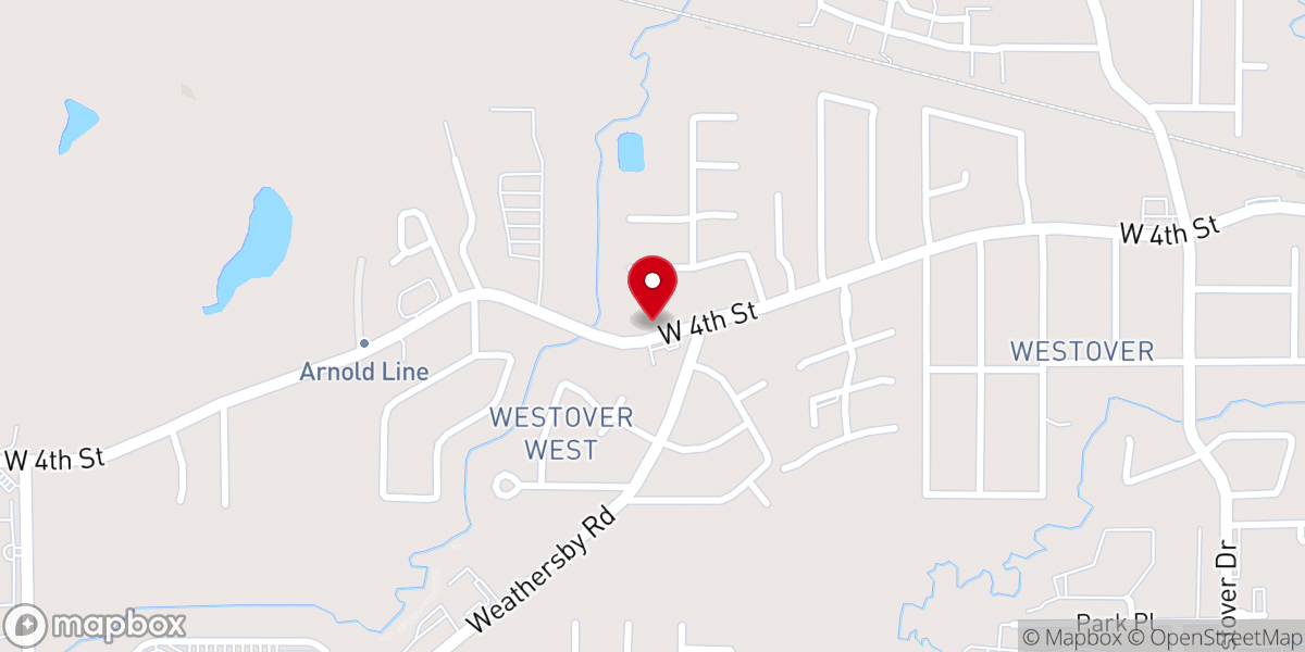 Map showing location of Westover Baptist Church