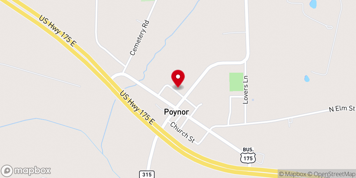 Map showing location of First Baptist Church