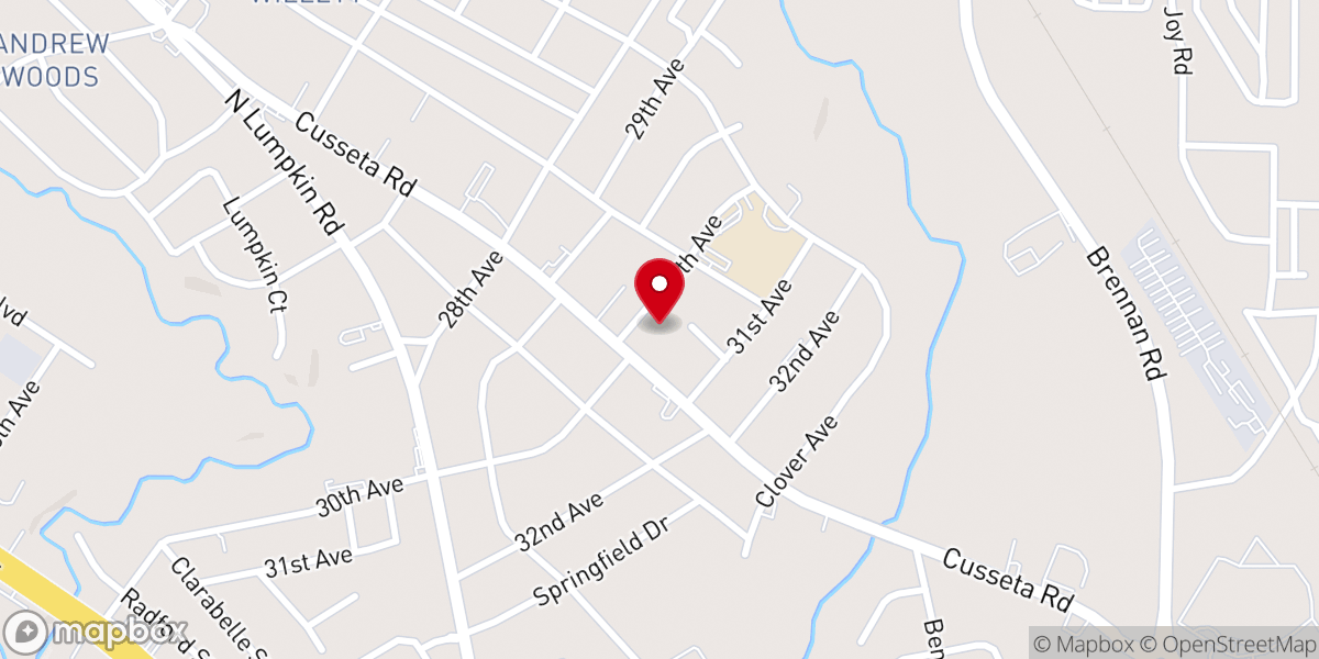 Map showing location of Church of Christ Cusseta Road