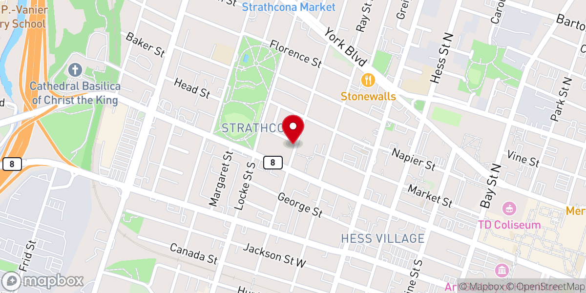 Map showing location of Erskine Presbyterian Church