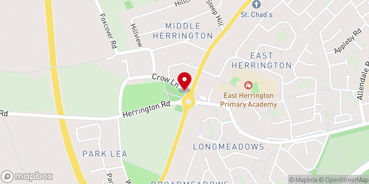 Map showing location of Middle Herrington Methodist Church
