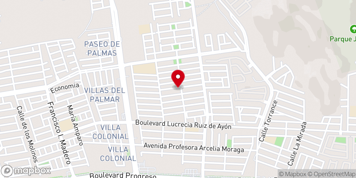 Map showing location of Parroquia de Nuestra Señora del Rosario