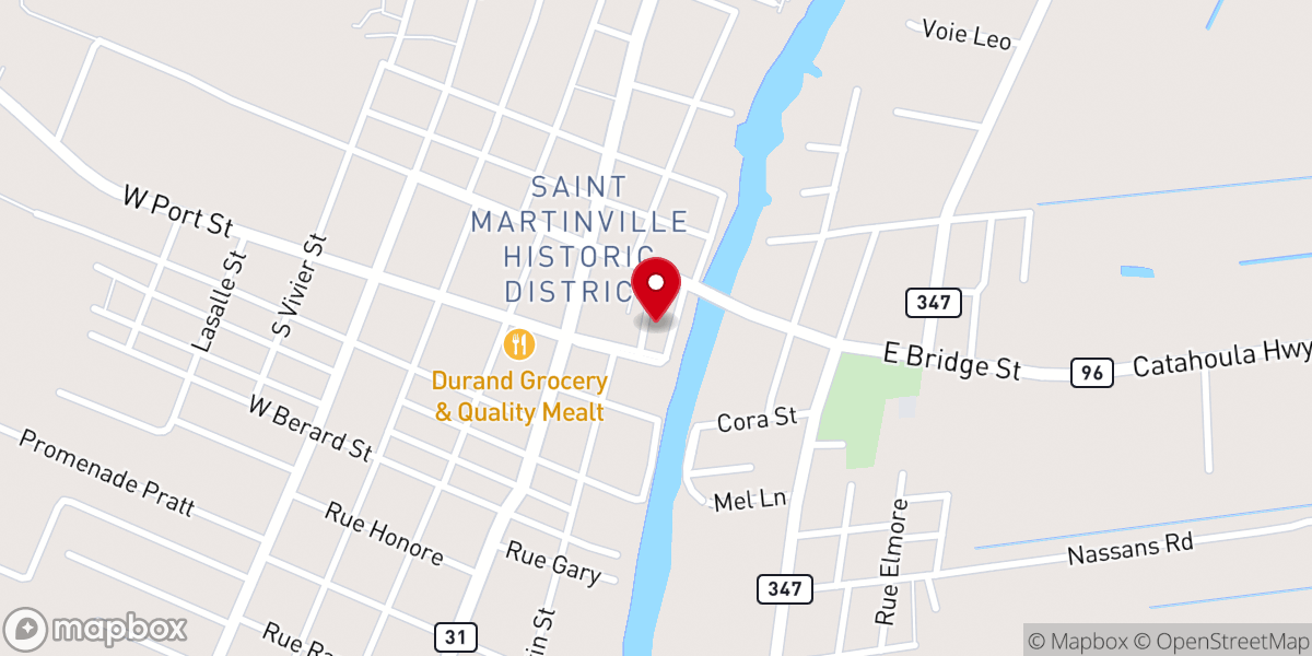 Map showing location of St Martinville City Hall