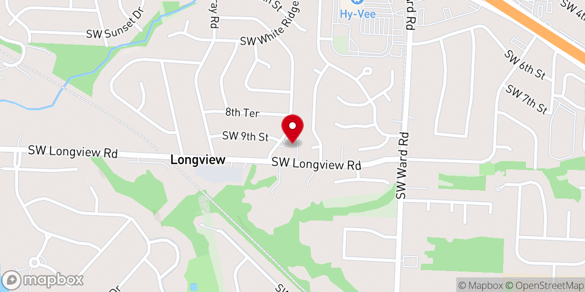 Map showing location of Longview Baptist Church