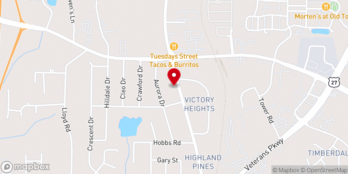 Map showing location of Community Baptist Church