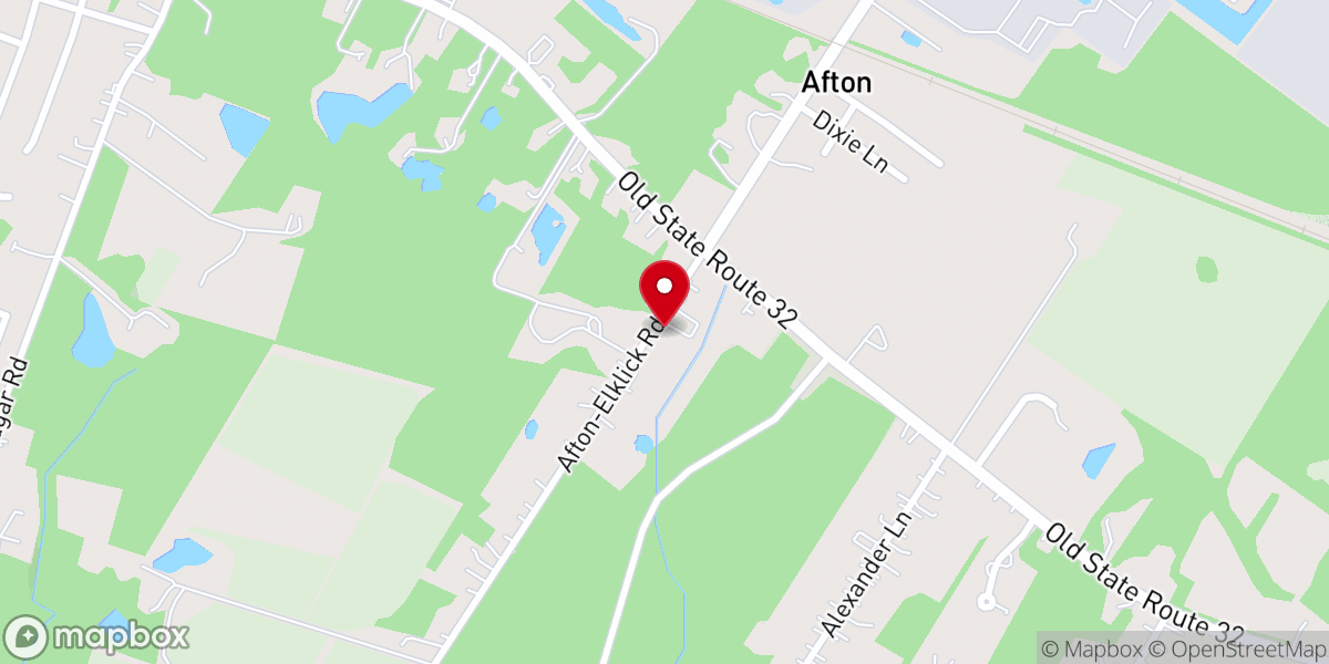 Map showing location of Lakeside Baptist Church