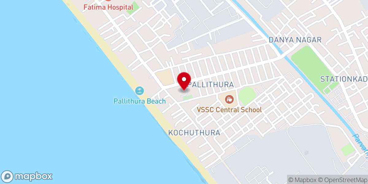 Map showing location of St. Mary Magdalene Church, Pallithura