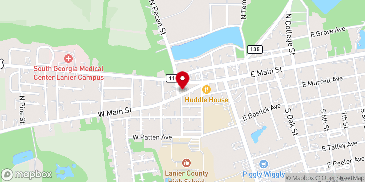 Map showing location of Lakeland Methodist Church