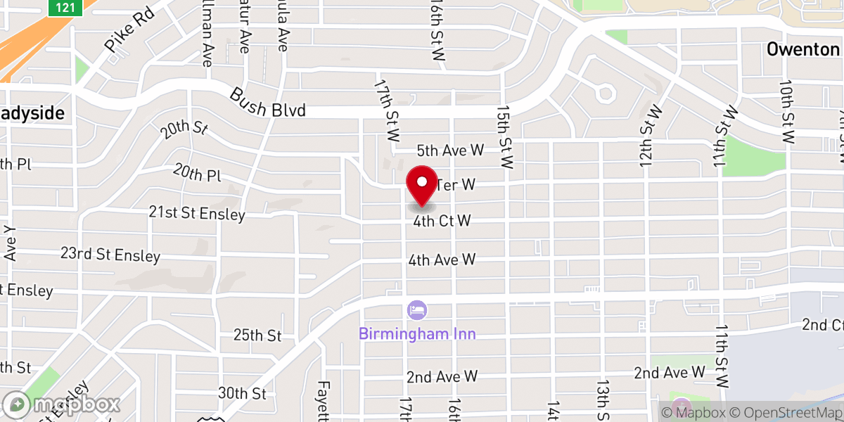 Map showing location of Hunter Street Baptist Church