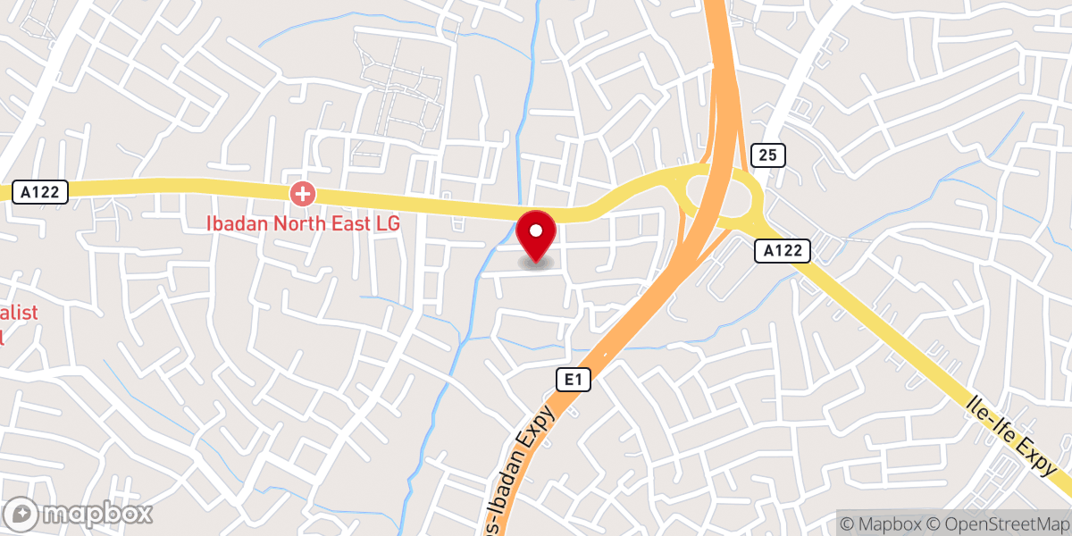 Map showing location of RCCG OYO PROVINCE 6