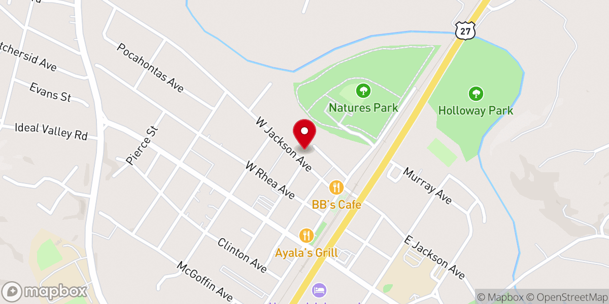 Map showing location of First Presbyterian Church