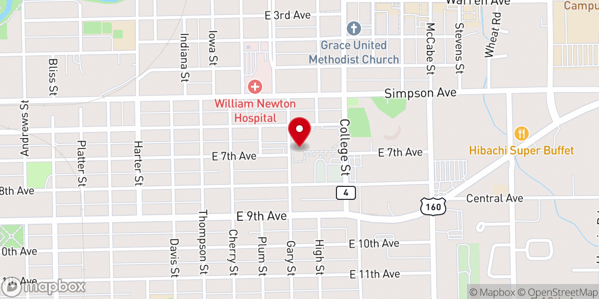Map showing location of Winfield Arts-Humanities Council