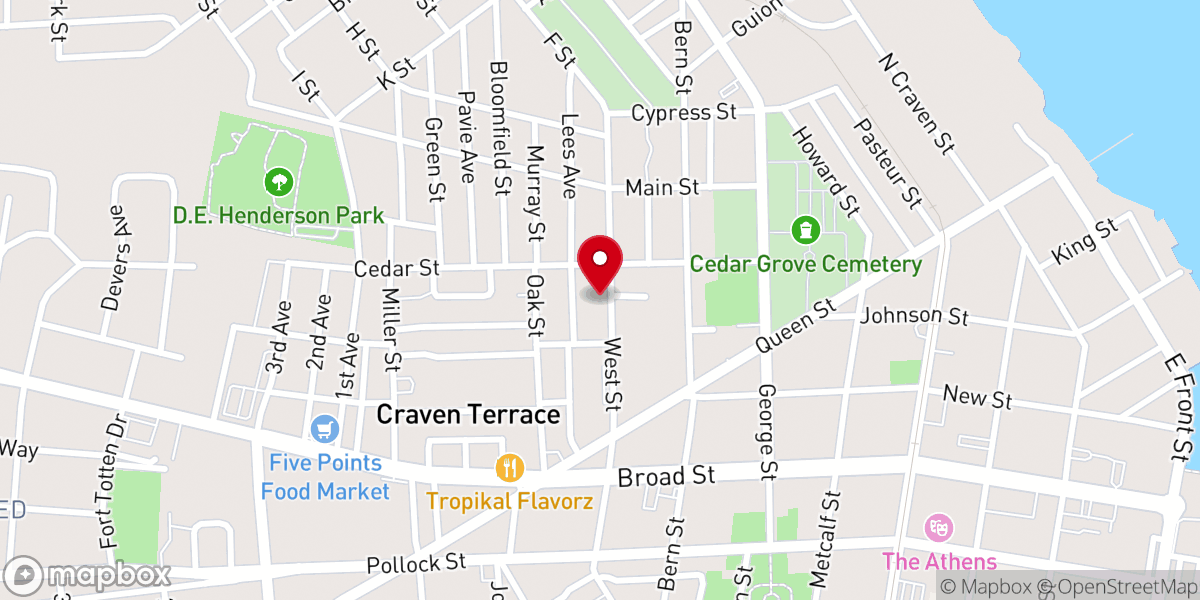 Map showing location of West Street Community Church of Christ