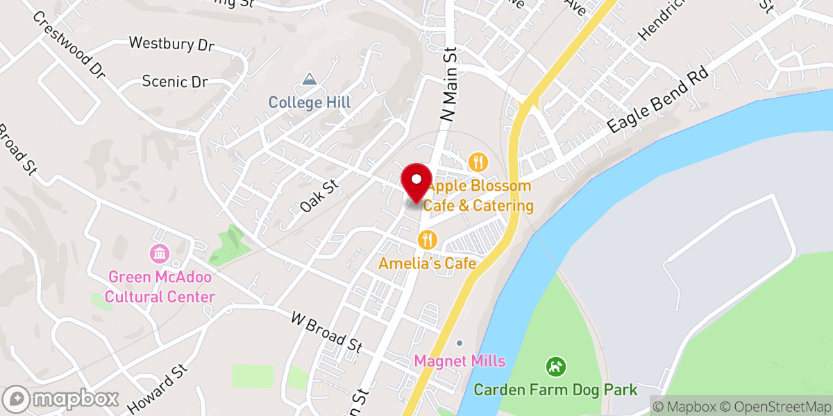 Map showing location of Memorial United Methodist Church