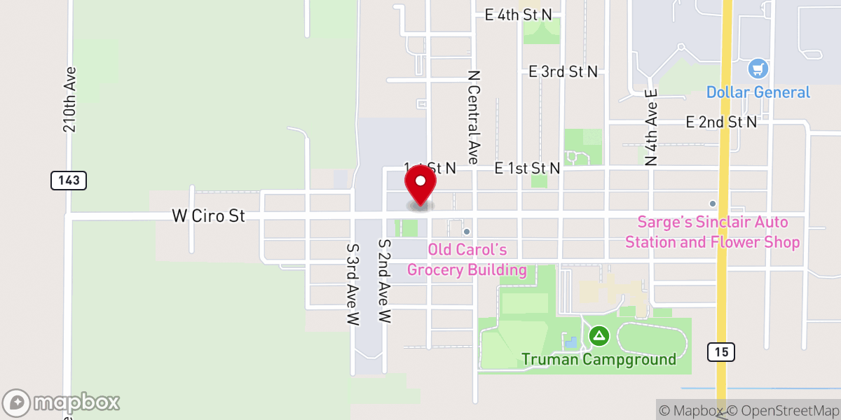 Map showing location of City of Truman - Utilities