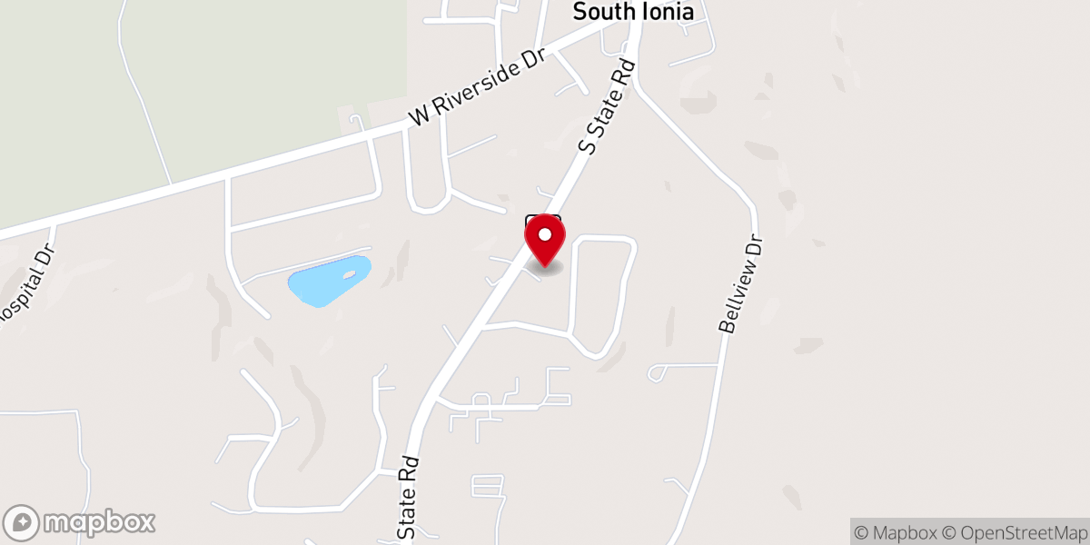 Map showing location of St. Mary's Church Belding