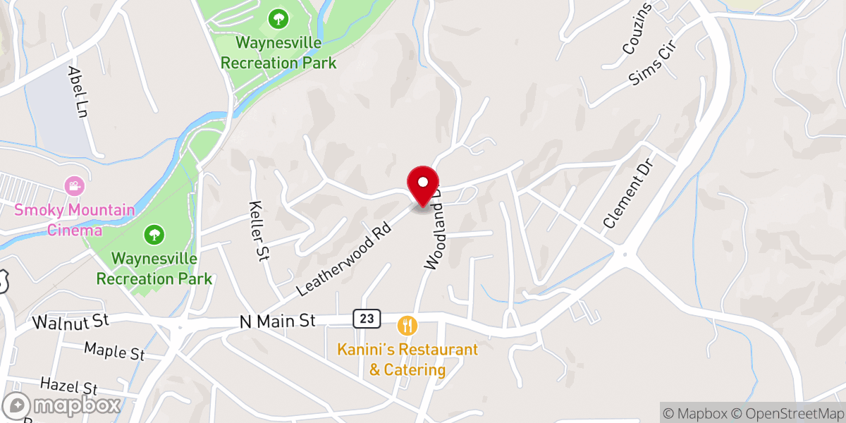 Map showing location of Haywood Baptist Association