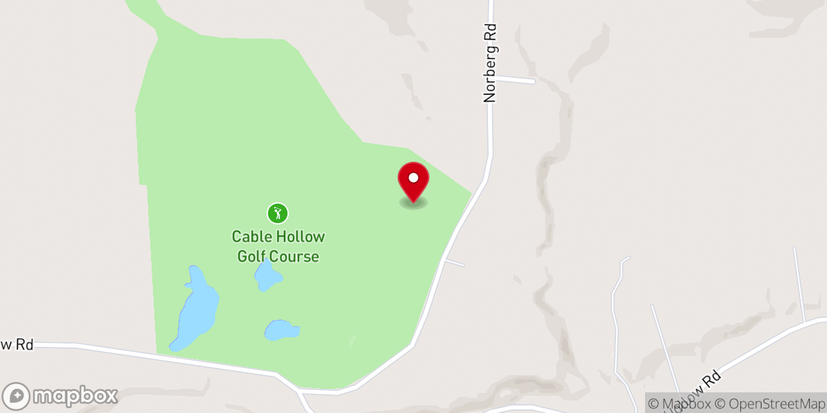 Map showing location of Cable Hollow Golf Course