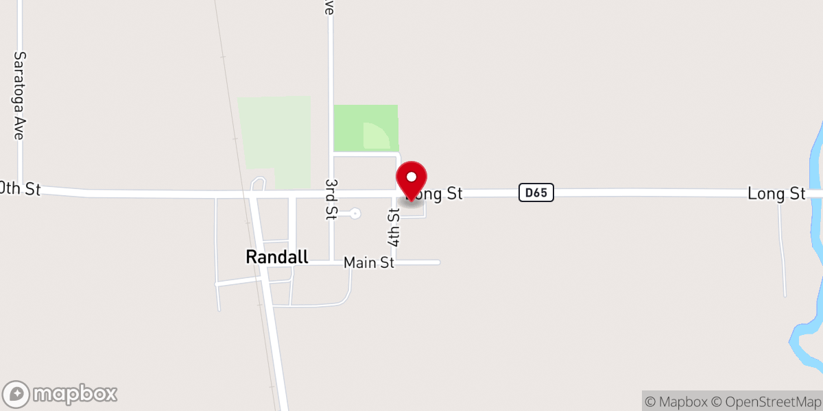 Map showing location of Elm Lutheran Church