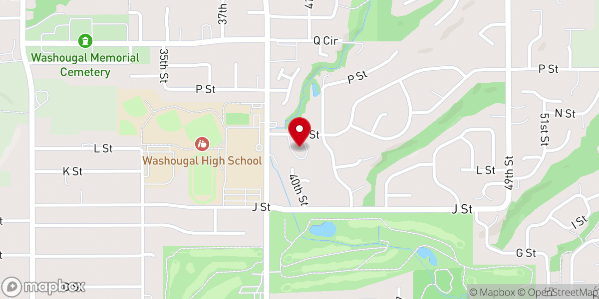 Map showing location of Washougal United Methodist Church