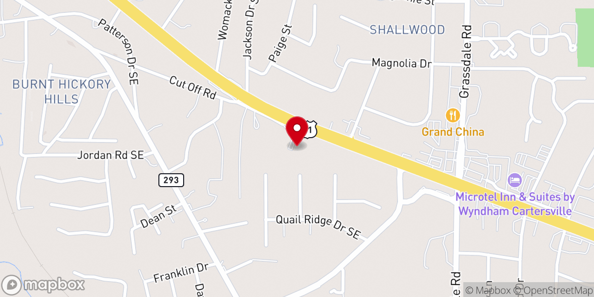 Map showing location of Trinity Baptist Church
