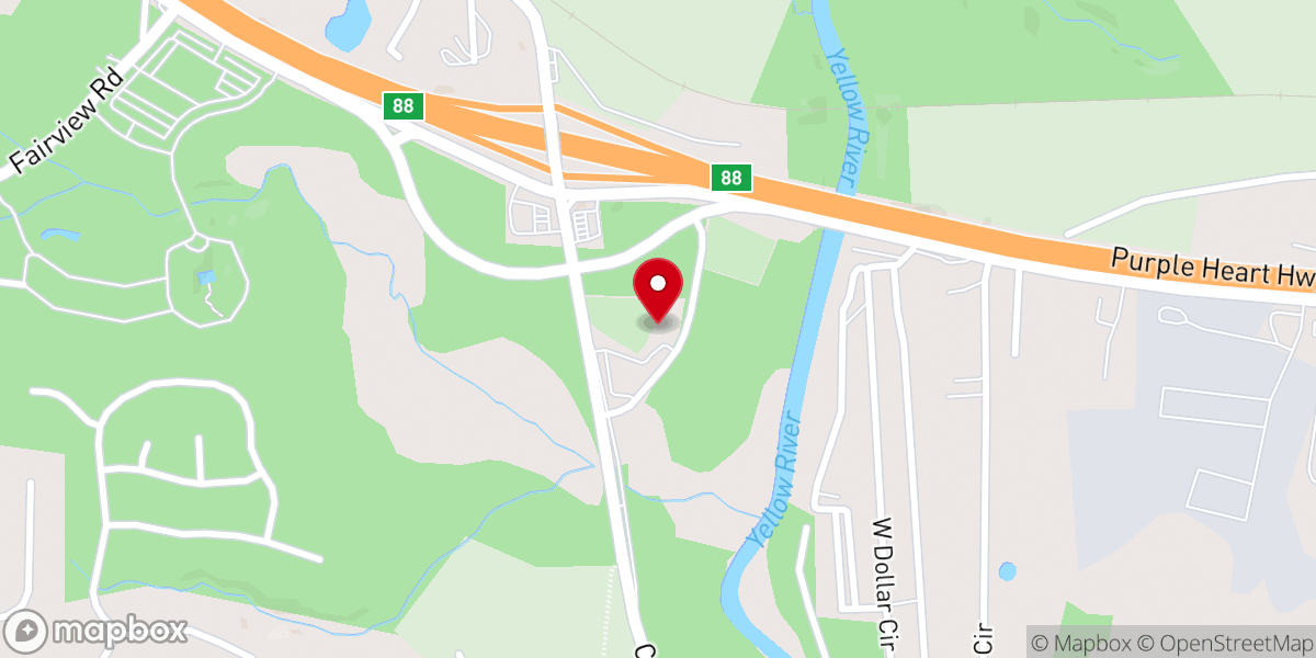 Map showing location of Potters House