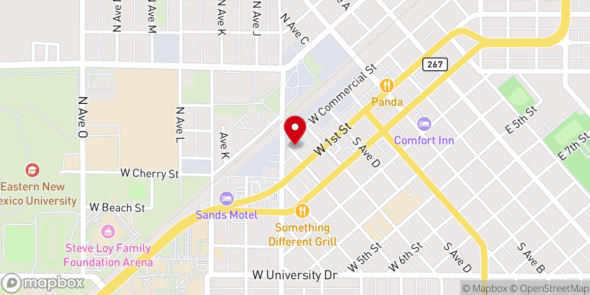 Map showing location of Portales Seventh-day Adventist Church