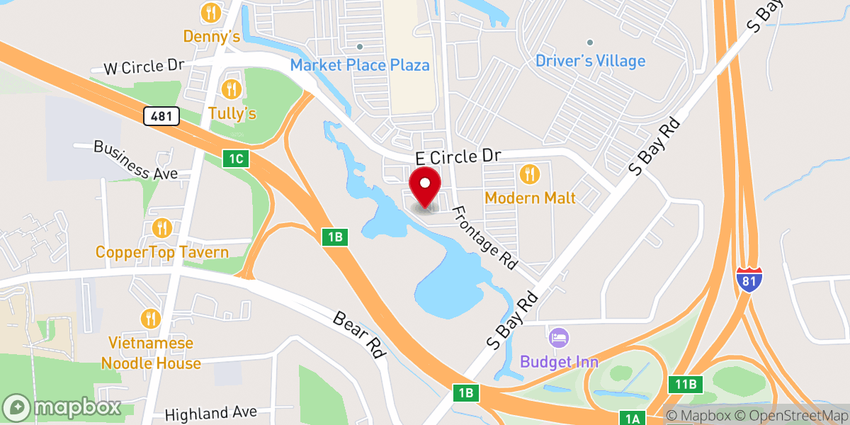 Map showing location of Syracuse Airport Christian