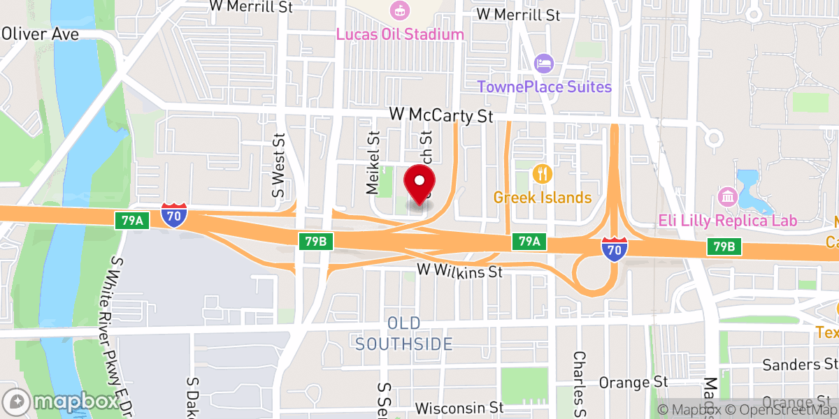 Map showing location of Bethesda Baptist Church