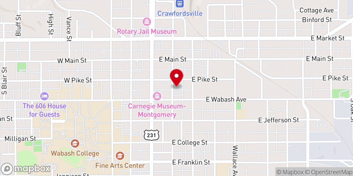 Map showing location of St John's Episcopal Church