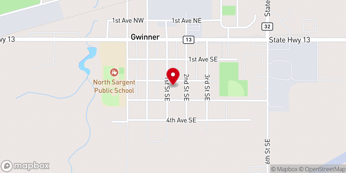 Map showing location of Gustaf Adolf Lutheran Church