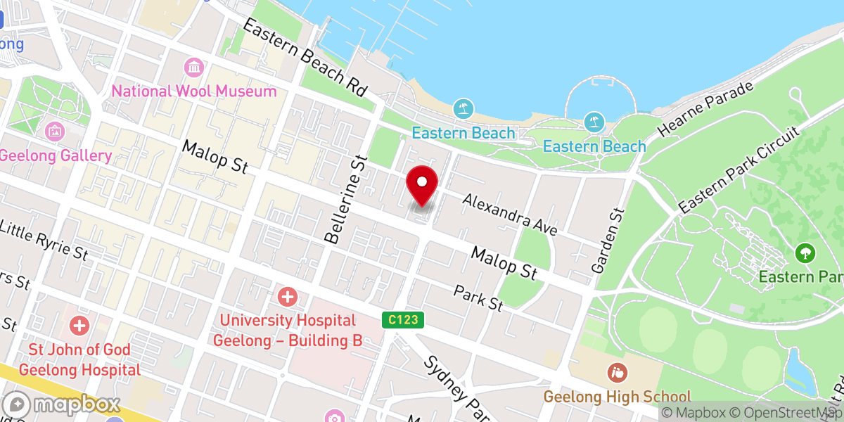 Map showing location of The Salvation Army Geelong Corps