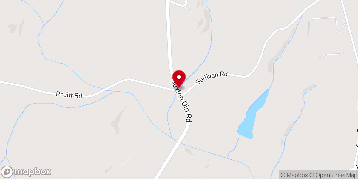 Map showing location of Pleasant Grove Church