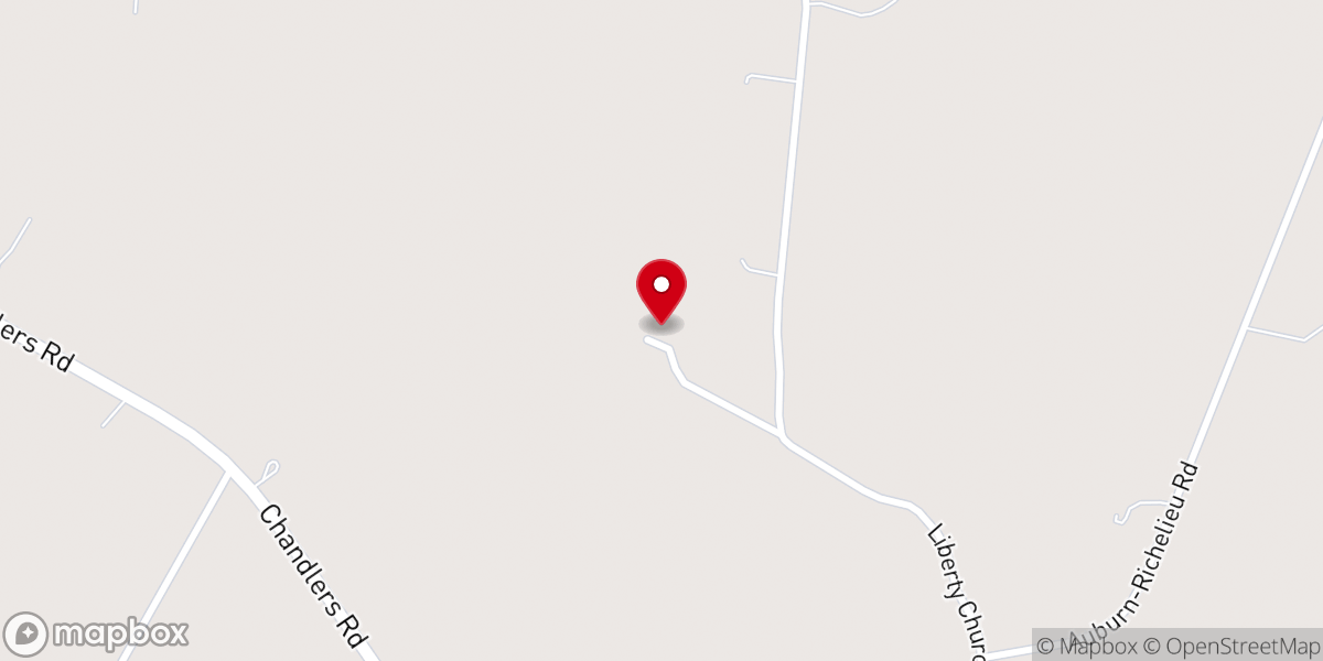 Map showing location of Liberty Baptist Church