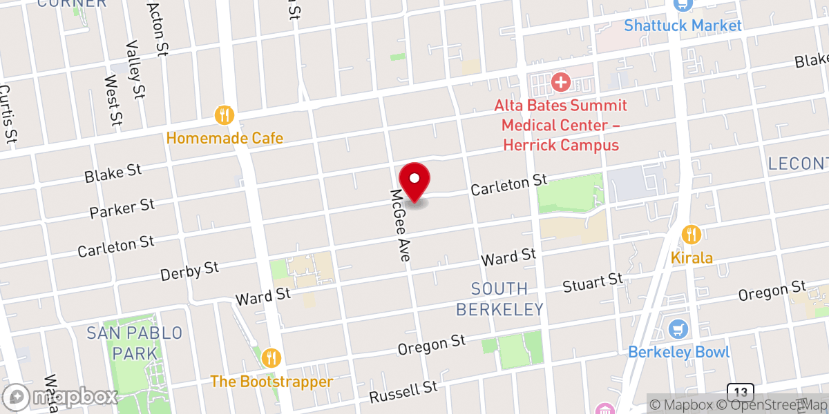 Map showing location of Berkeley Methodist United Church