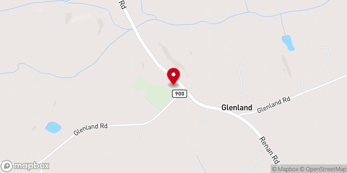 Map showing location of Pleasant Grove Baptist Church