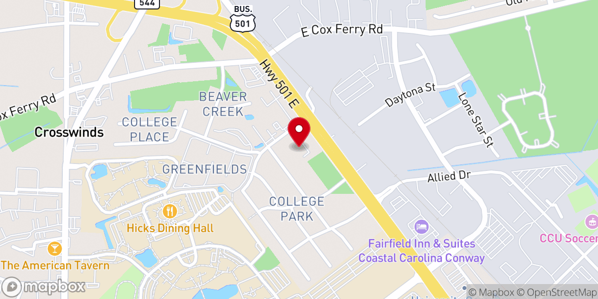 Map showing location of University Baptist Church