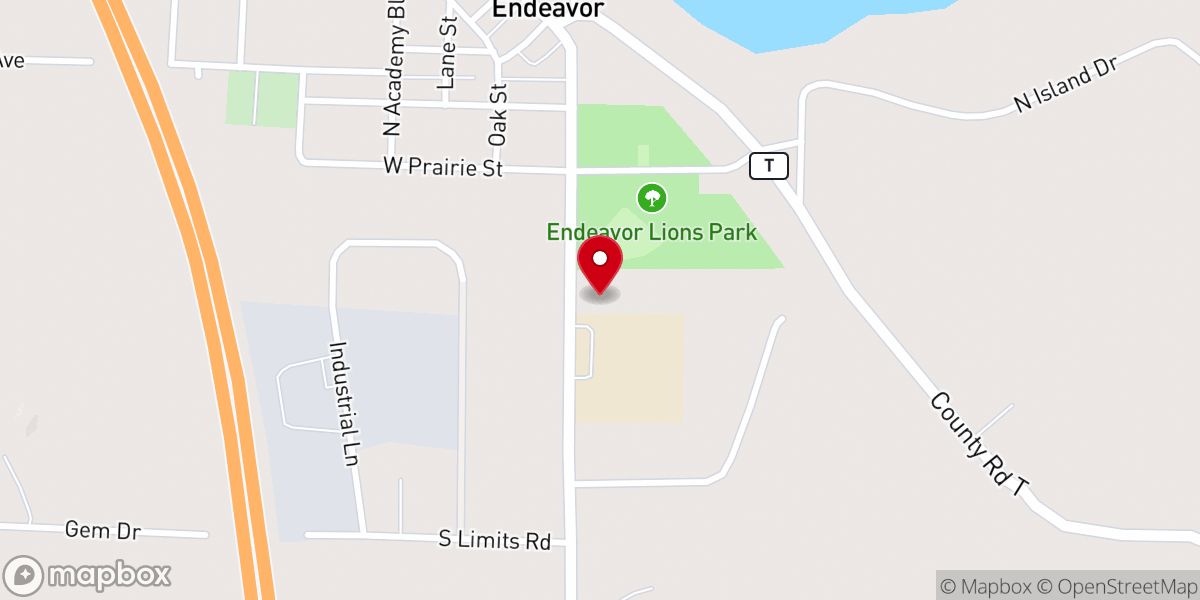 Map showing location of Endeavor Village Hall