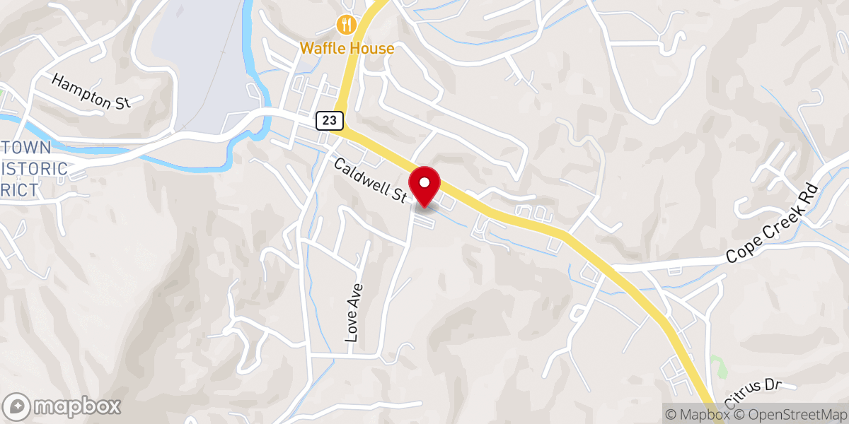 Map showing location of Sylva Life Church of God